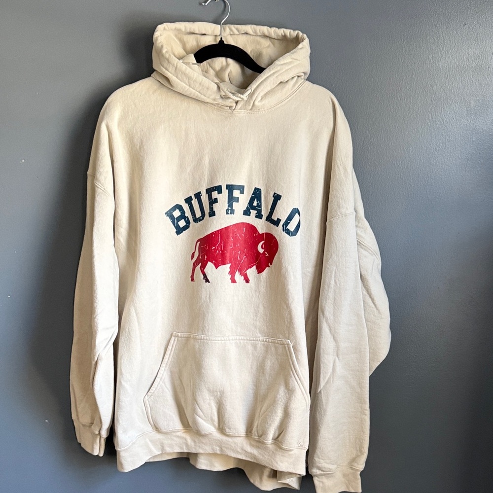 Gildan Cream Buffalo Graphic Hoodie